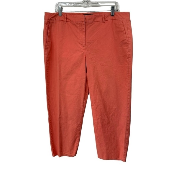 Talbots Perfect Skimmers Coral Orange Summer Cropped Pants, Size 14 - Picture 2 of 8